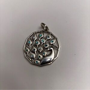 Brighton Silver Peacock with stones Amulet Charm